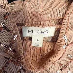 Pilcro Sequin Blouse in Rose Gold